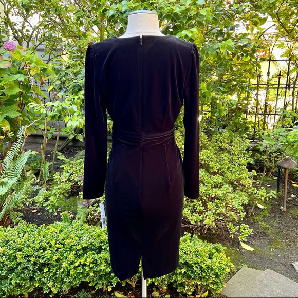 Antonio Melani Velvet Dress Black Sz 2 - Picture 3 of 13